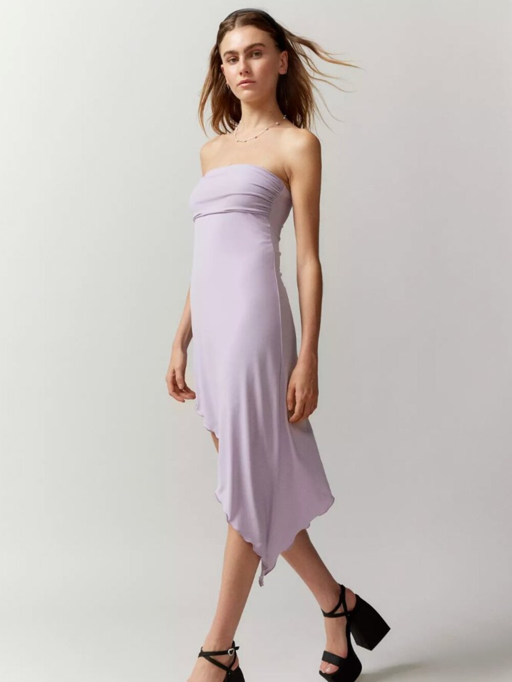 Urban Outfitters Strapless Asymmetric Lavender dress